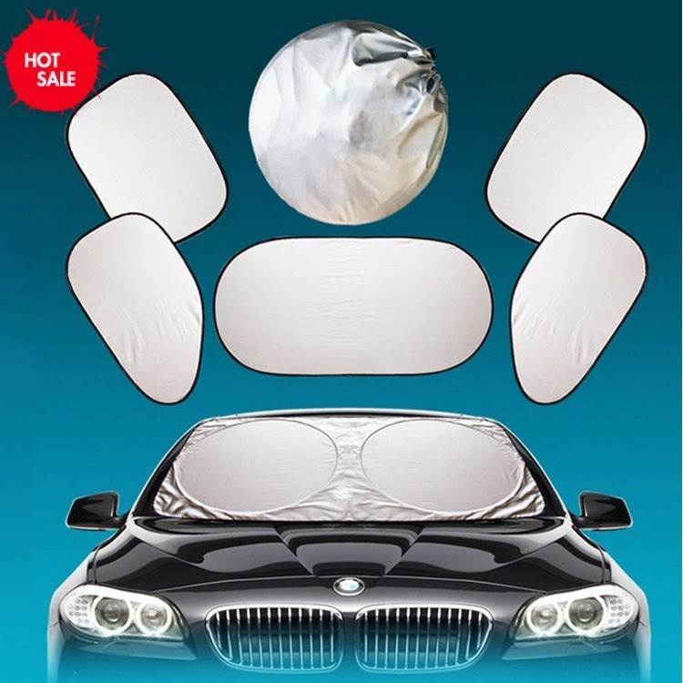 universal 6pcs car sun shade window sunshade black sun