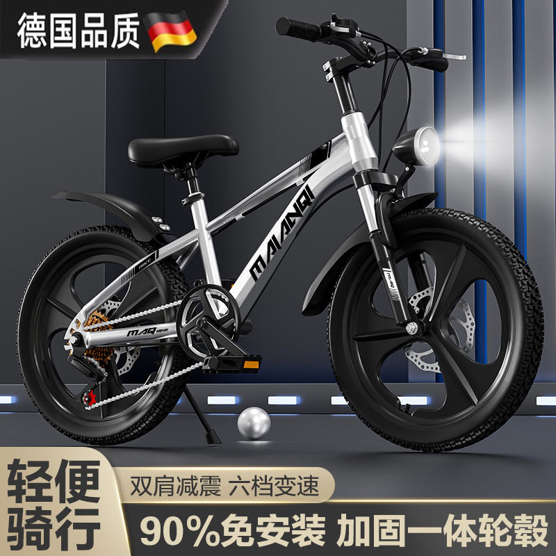 德国儿童自行车男孩6-9-15岁中大童变速女山地车单减震碟刹青少年