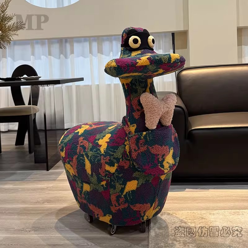 网红唐老鸭溜溜鸭带滑轮沙发椅