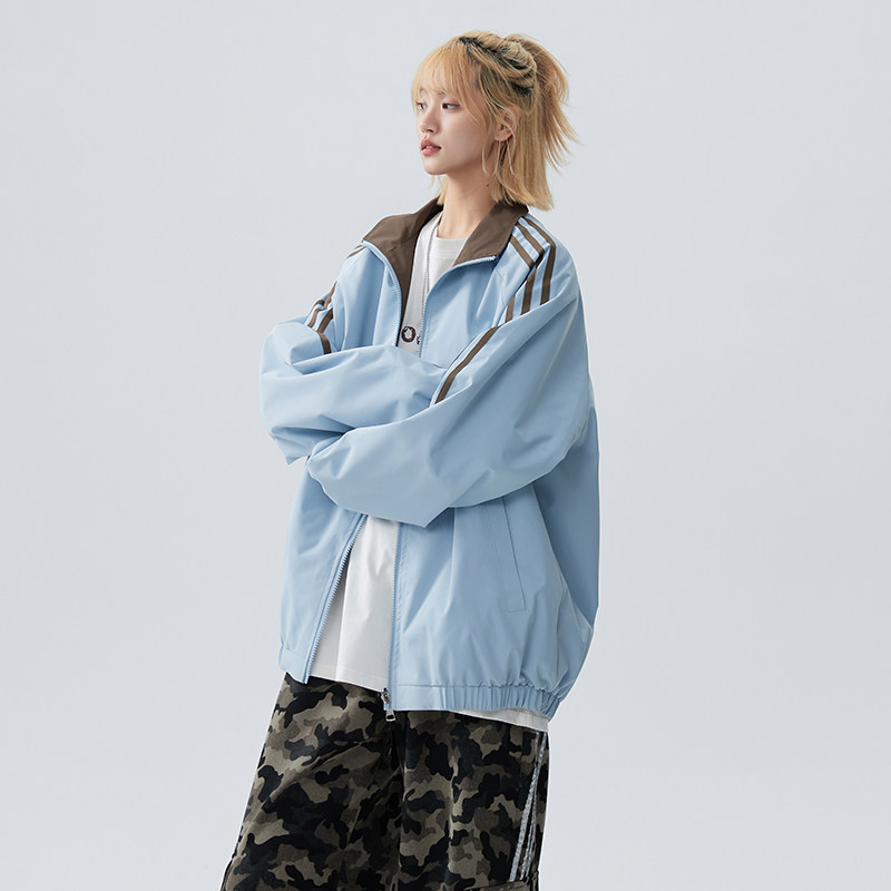 双面穿夹克男女情侣棒球服外套春秋季收纳袋休闲宽松潮牌飞行服