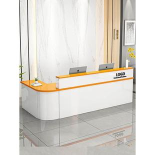 前台桌吧台接待台收银台柜台转角圆弧简约现代店铺小型水果店超市