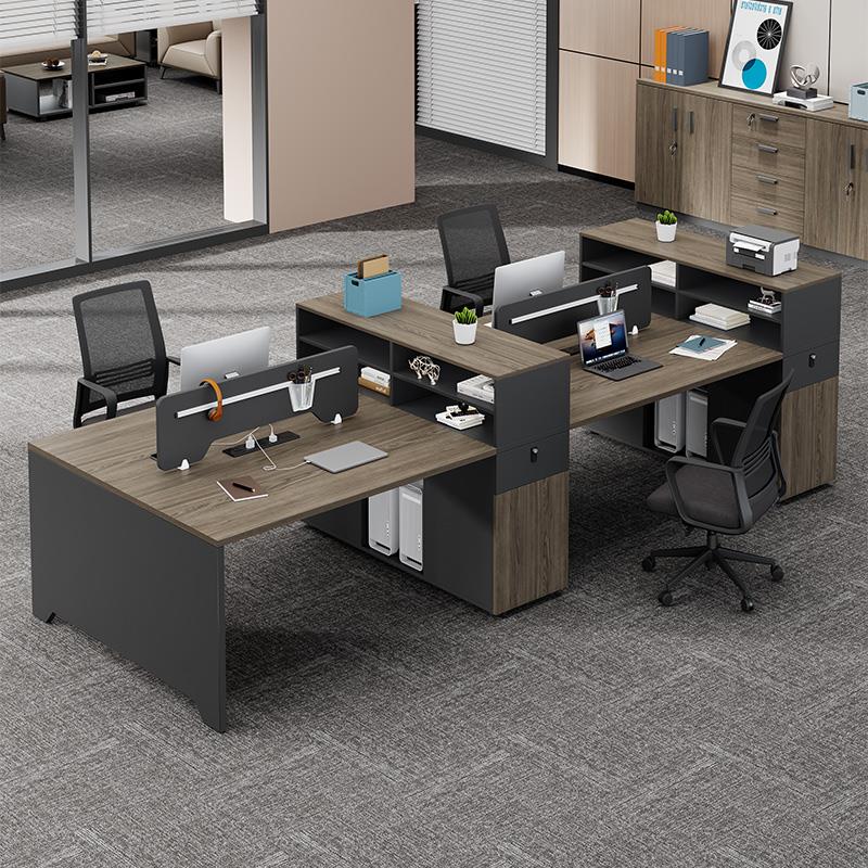 办公室办公桌4/6人位简约现代工位屏风员工职员办公桌椅组合双人