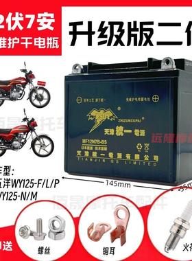 适用老款五羊WY125-F/L/P/N/M/9男士机车免维护蓄电池12V7A电瓶