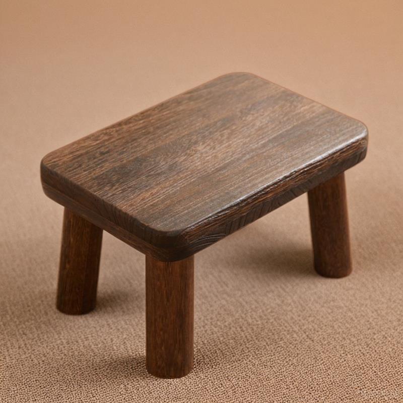 实木小板凳家用矮凳桐木覆古小木凳木头儿童小方凳结实耐用小凳子