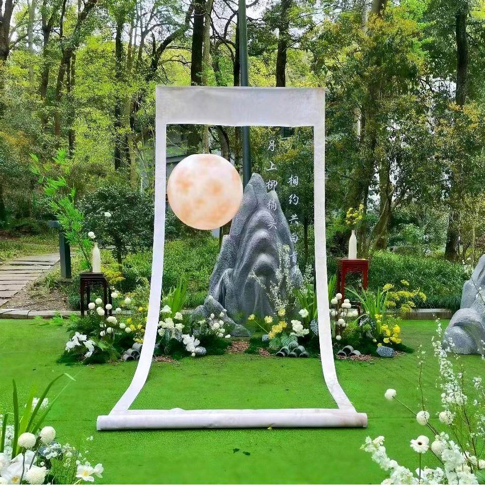 婚宴布置镂空卷轴画 画轴大定制新中式照相馆摄影道具周岁生日挂