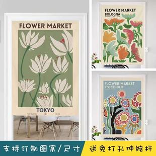 .北欧门帘家用小众抽象ins风布帘卧室半帘卫生间遮挡厨房隔断帘