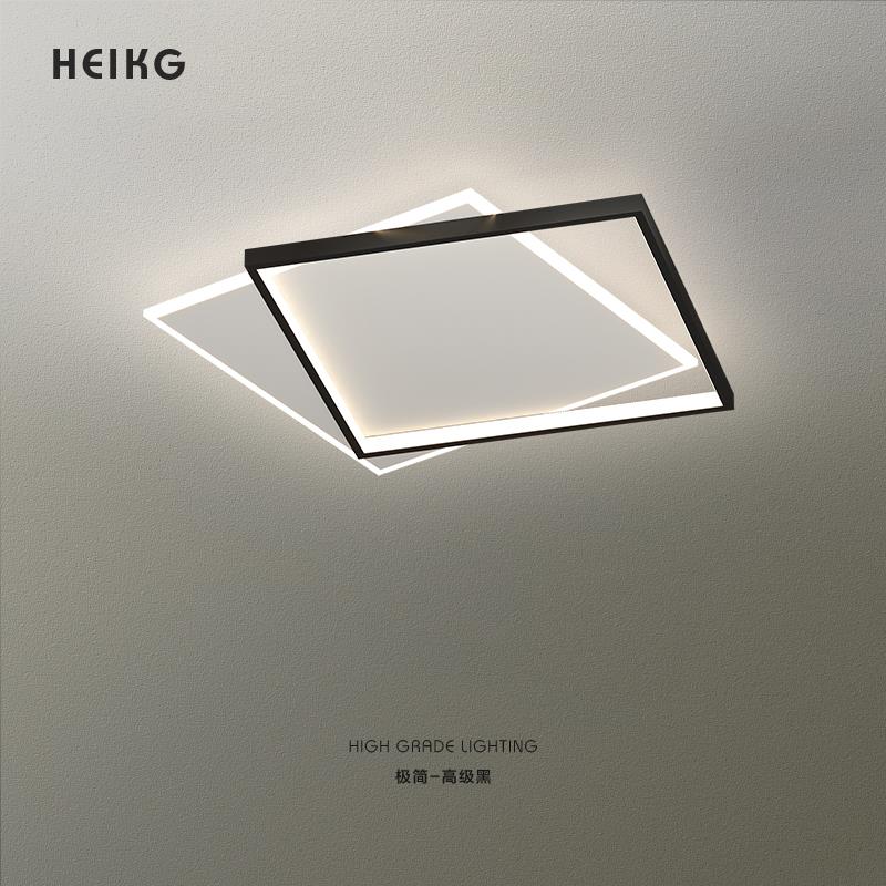 卧室灯现代简约创意超薄方形书房吸顶灯北欧极简设计师餐厅房间灯