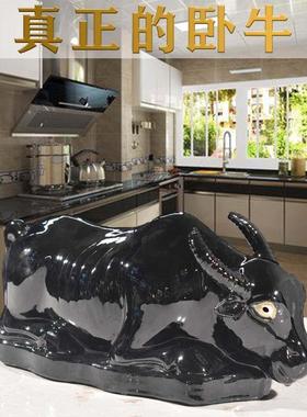 吸水饮用水躺牛陶瓷风水黄牛水牛家具装饰品浴室厨房地漏下水道财