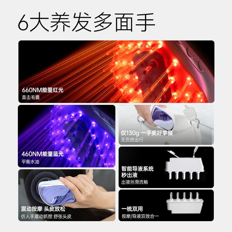 CilCil初领赫本梳防脱生发仪器头皮按摩红蓝光梳子健发lllt激光仪