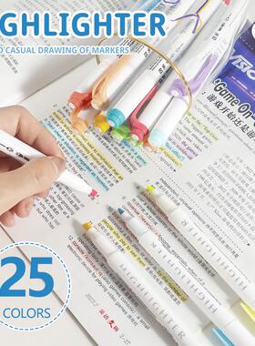 跨境 LIT双头荧光笔学生绘画水彩色笔学习标记手账荧光笔现货