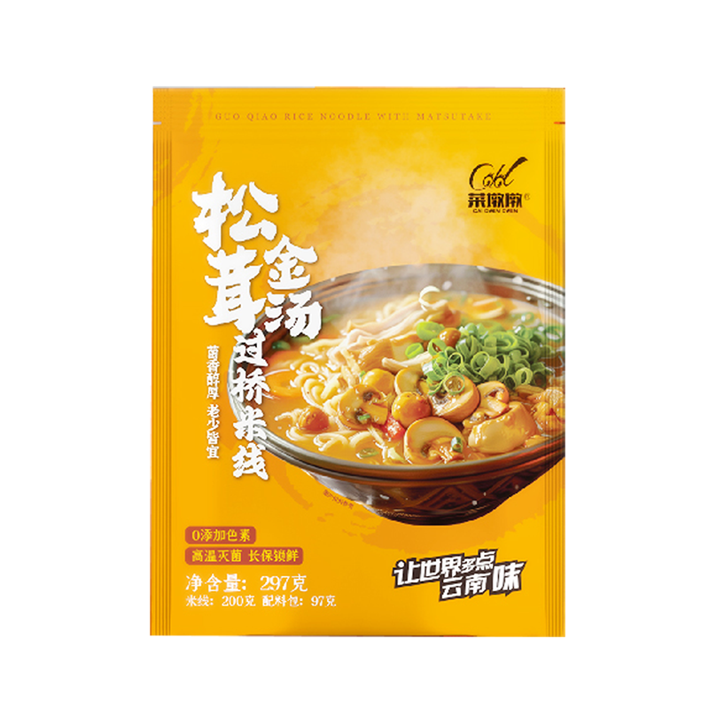 菜墩墩云南特产松茸鸡汤菊花过桥米线袋装方便速食劲道Q弹