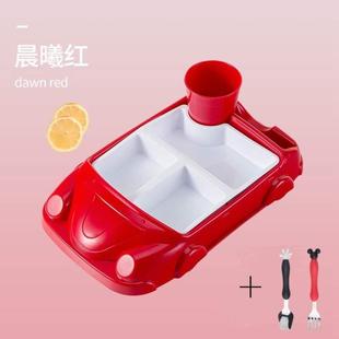宝宝汽车餐盘摔吃饭饭碗小孩子卡通 防儿童盘子家用分格餐具吸盘式