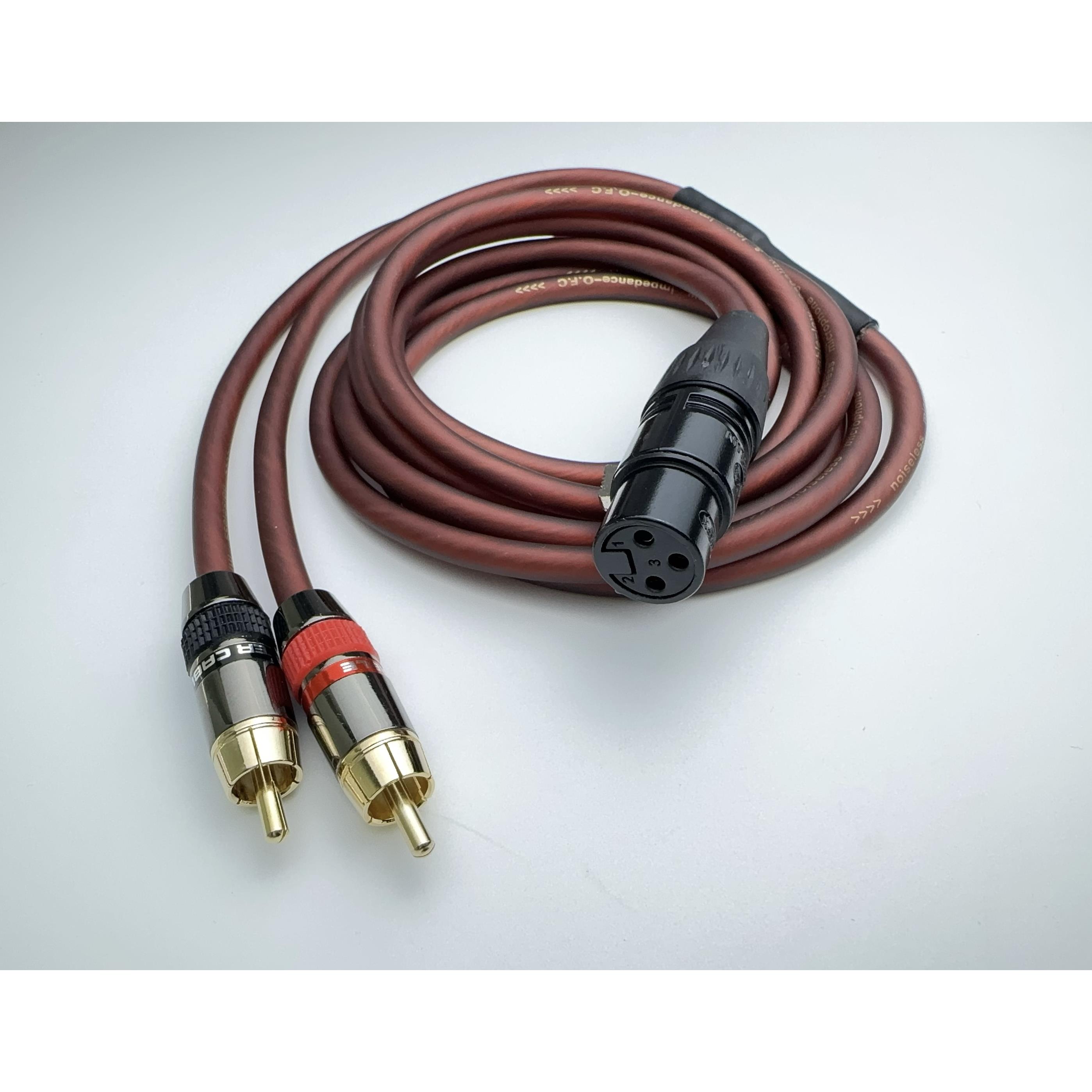 高屏蔽卡农母转2RCA 卡侬母转双莲花AV音频线XLR一分二调音台线