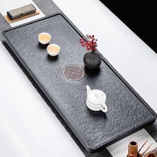 天然乌金石茶盘整块家用现代石头茶台小号石材茶具托盘2022新款
