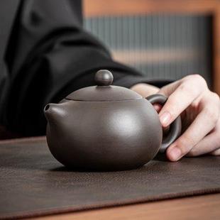 复古单个茶壶办公冲茶器陶瓷西施壶 紫砂壶功夫茶具家用泡茶器中式