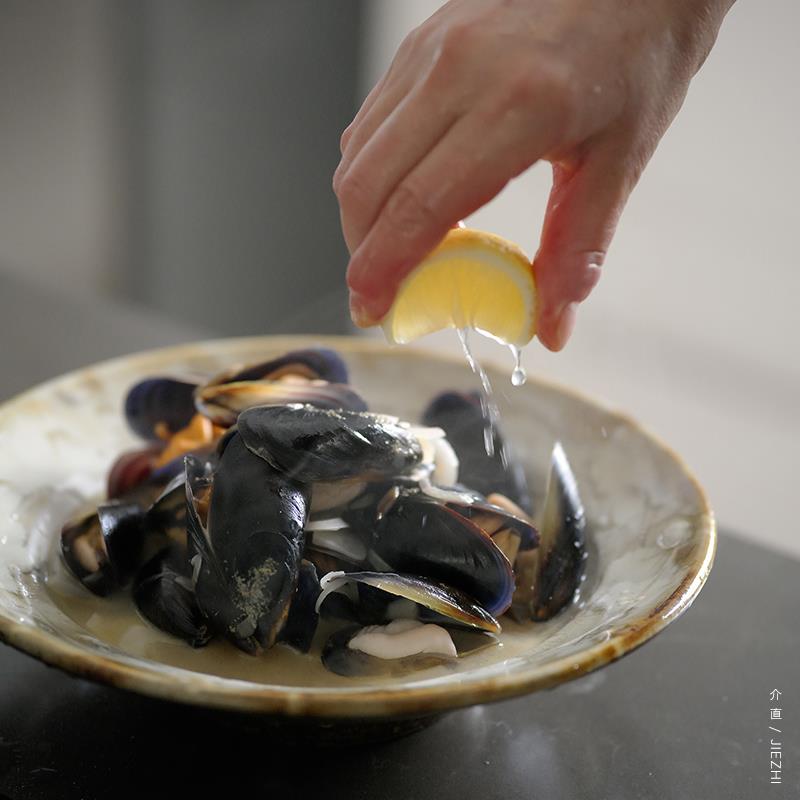 介直 日本益子烧圆盘汤碗多款 木间陶坊粗陶器作家器手工陶瓷餐具