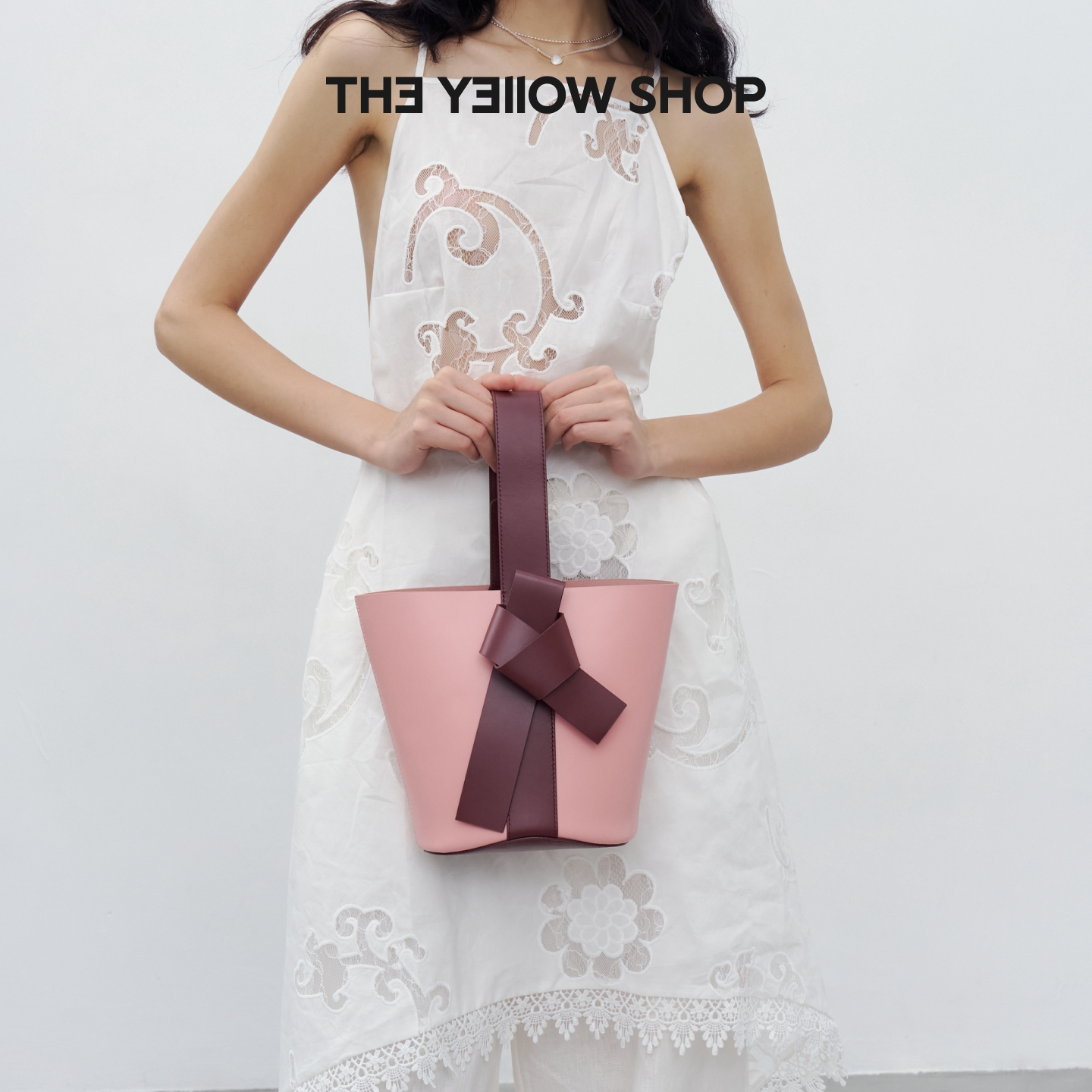 【明星同款】TheYellowShop设计感高级小牛皮婚包菜篮子水桶包
