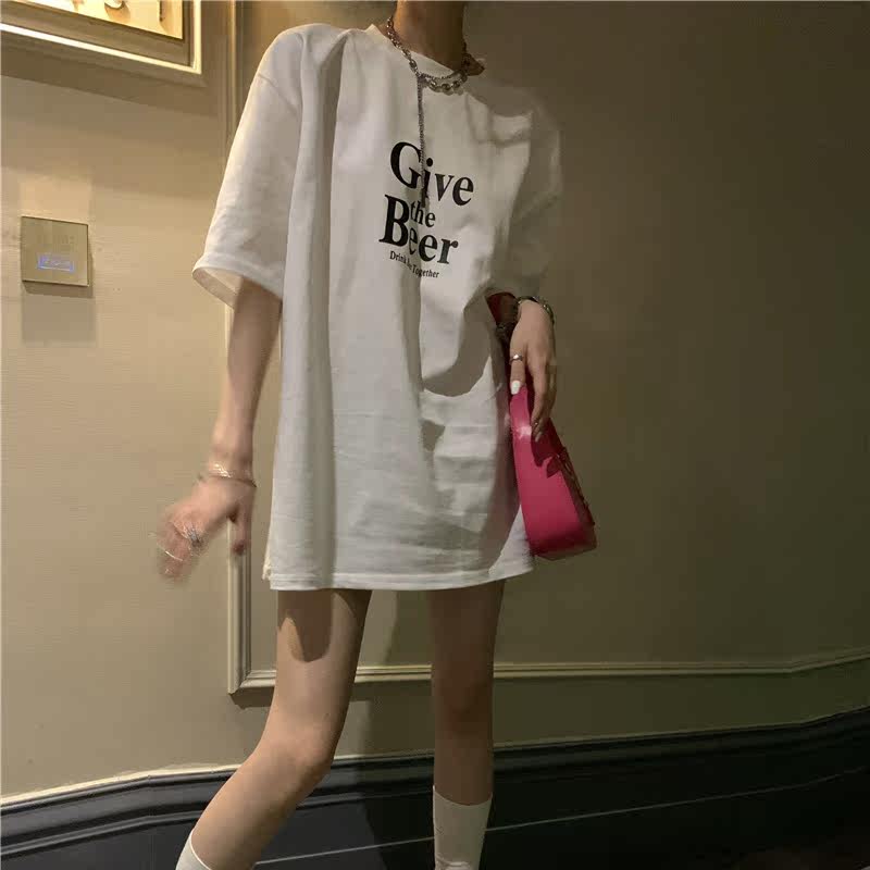 语洛诗佟原创新款设计2026bf风中长款遮臀t恤裙女夏季300斤特大码