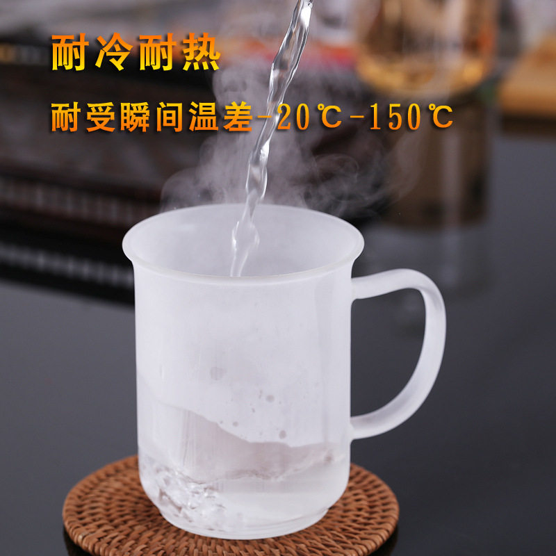 耐热玻璃杯家用带把带盖