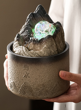 热销新中式流水摆件家居喷泉水循环转运珠生财招财客厅办公室桌面