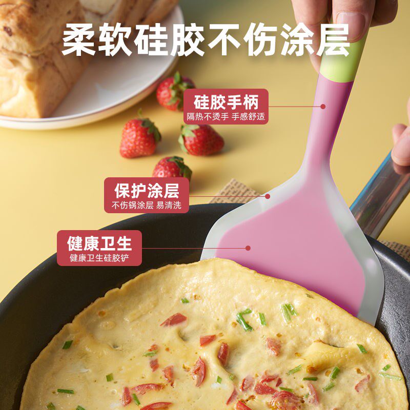 热销玉子烧铲煎饼烙饼硅胶铲子刮刀不粘锅专用硅胶铲耐高温炒菜锅