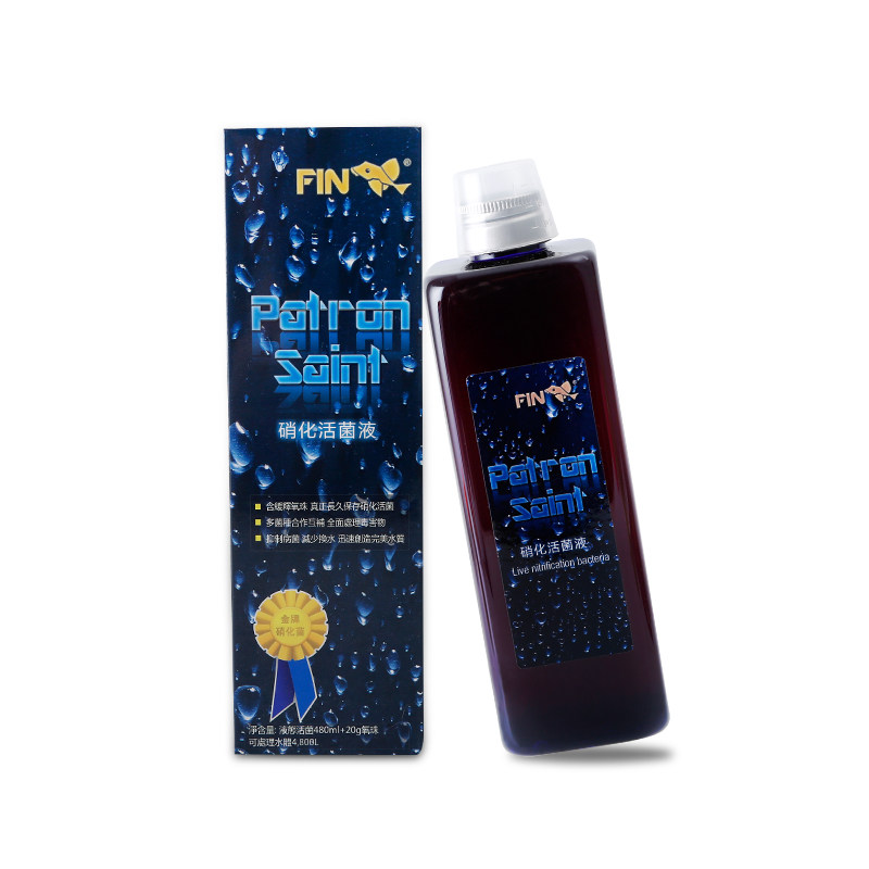 热销FIN帆牌鱼缸水族箱硝化细菌液消化菌EM菌净水剂培菌用免培活