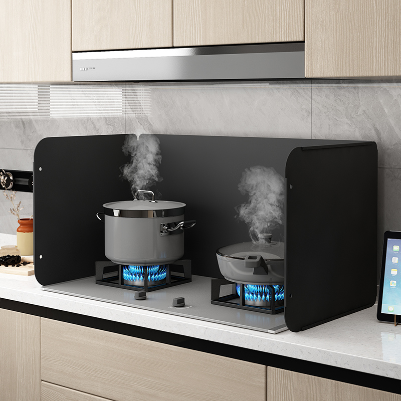 热销厨房防油挡板加厚耐高温竈台瓦斯炉隔热板油溅水池挡水可摺叠