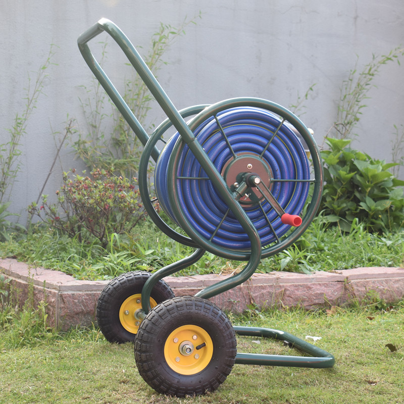热销金属水管收纳车架 100米洗车浇花浇水家用软管喷头高压卷管器
