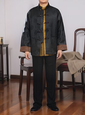 百福龙男士唐装外套香云纱