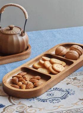 味立端 实FDI木三格菜小菜碟酱碟日式咸调料蘸料碟盘相思隔木分盘