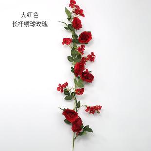 饰遮挡塑料花藤藤蔓植物 仿真玫瑰花藤假花藤条客厅空调管道吊顶装