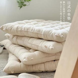素色极简家用餐椅垫方形民宿榻榻米坐垫 ins风棉麻椅子垫简约日式