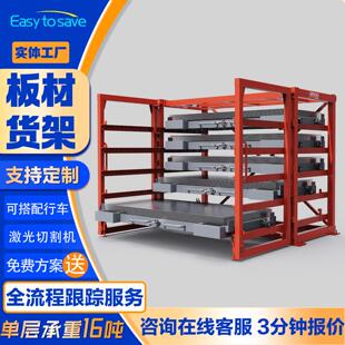 钢板货架重型仓储抽屉式钣金货架工业重型伸缩板材储存架抽拉货架