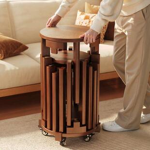 实木凳子家用六合一叠叠乐堆叠凳可叠放圆凳中式覆古待客备用高凳