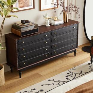 法式复古实木斗柜小户型客厅家用八斗柜卧室储物收纳柜家用置物柜