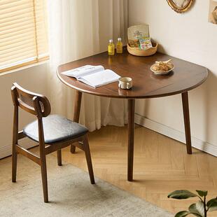 实木家用现代简约伸缩折叠方桌可变圆桌小户型餐桌椅组合樱桃木色