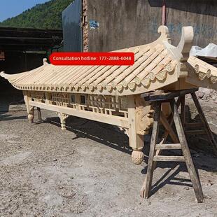 门楼装饰覆古建筑飞檐翘角斗拱定制东阳彷古实木屋檐雕刻中式门头