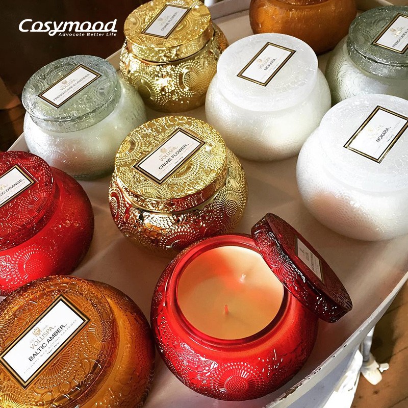 【cosymood】VOLUSPA亚逸茶碗浮雕杯香薰蜡烛397g高颜值家居香氛