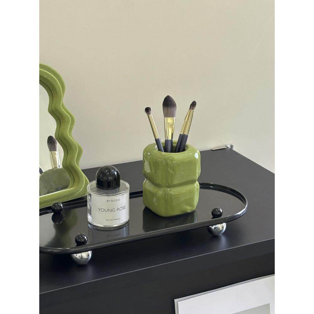 覆古陶瓷化妆刷收纳筒刷子收纳盒桶高级感创意桌面笔筒梳妆台摆件,收纳整理,化妆刷收纳盒/桶,淘宝优惠券,粉丝福利购,淘宝优惠卷