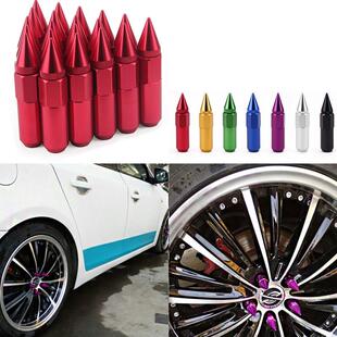 汽车改装轮毂尖头螺母铝合金轻量化外六角轮胎螺丝帽M12*1.5/1.25