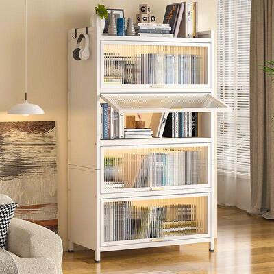 益立特钢书柜多层防尘带门的落地收纳柜儿童书房书架收纳柜