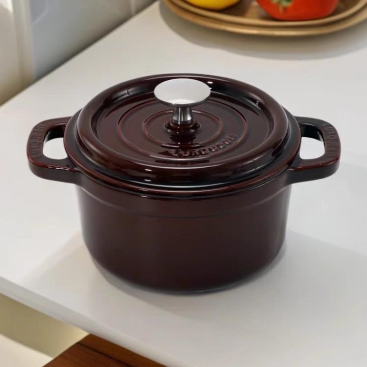 三厦精品黑底釉美味女王经典炖锅铸铁珐瑯锅炖锅瓦斯炉电磁炉