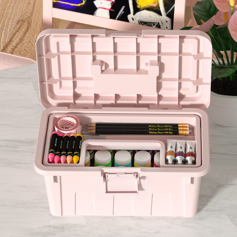 美术生工具箱家用小学生画u画收纳盒画具箱国画多功能收纳手提盒