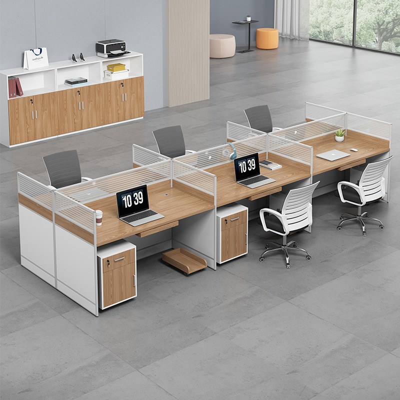 包邮职员办公桌简约现代屏风电脑桌4/6人员工位桌椅W组合厂家