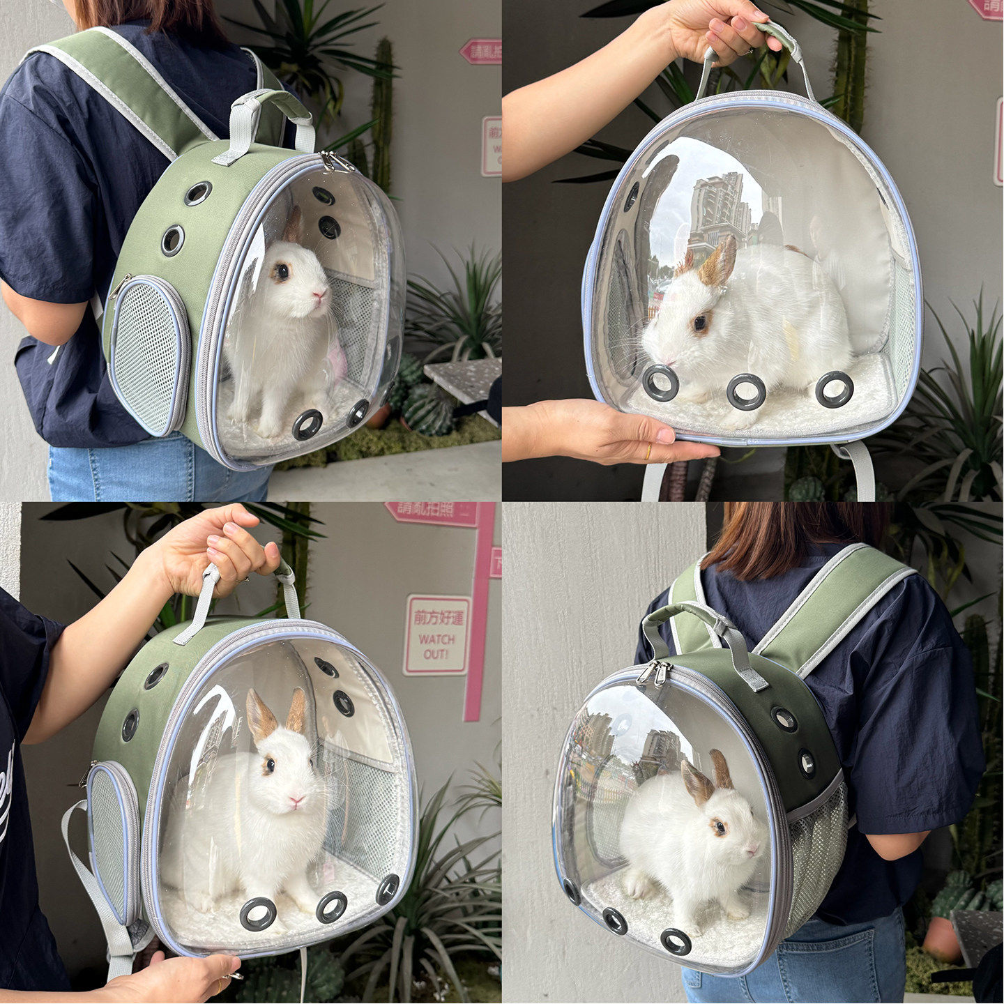 兔子外出包荷兰猪宠物兔透气外带便携笼仓鼠龙猫双肩包侏儒兔背