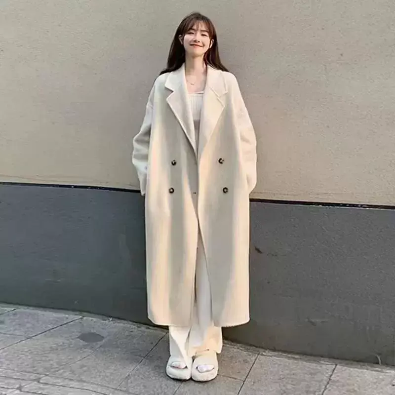 秋冬季小香赫本风毛呢外套女韩版学院小个子高级感中长款过膝大