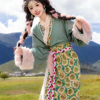 新款藏族少女草原旅拍民族服装