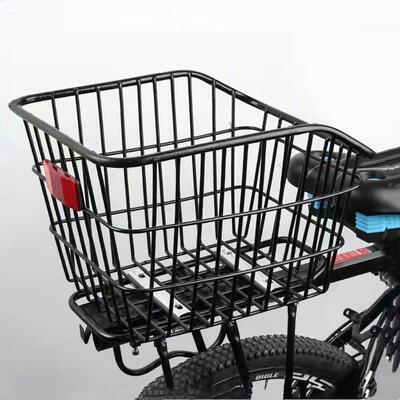 自行车后车筐山地车篮子儿童折叠车篮后座架置物筐单车加大书包篮
