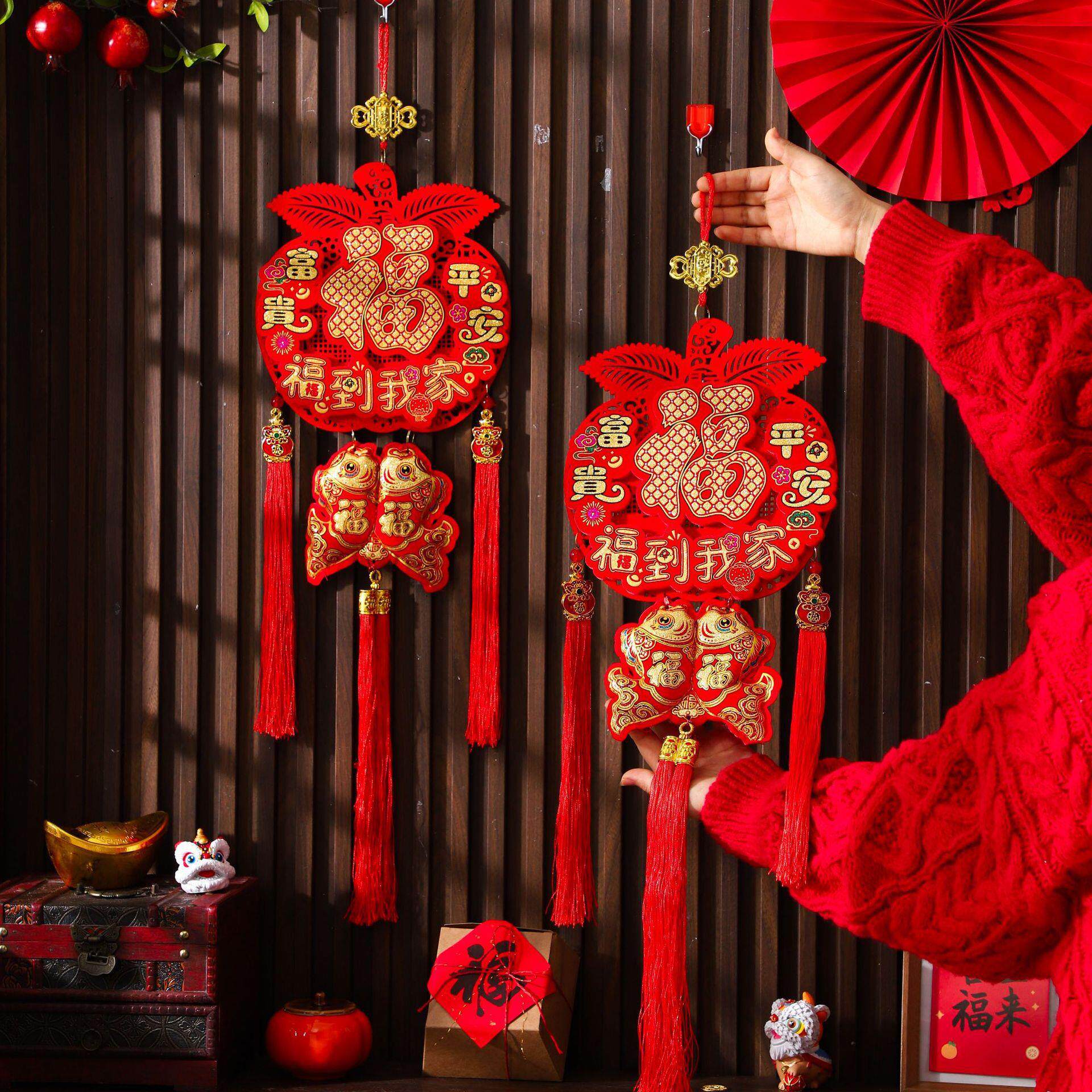 2025蛇年爆款室内挂件平安福挂件立体中国结装饰新年过年挂件