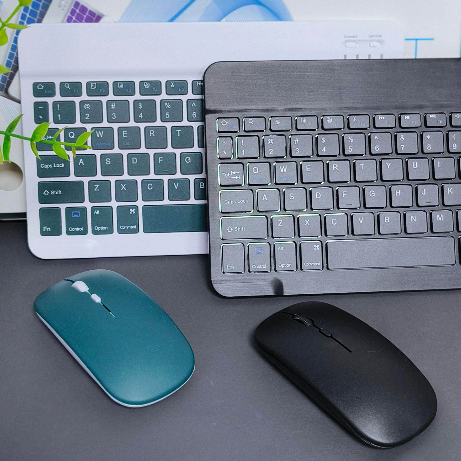 筱-三只鱼蓝牙无线键盘鼠标套装彩色键鼠外接IOS鸿蒙安卓手机平板